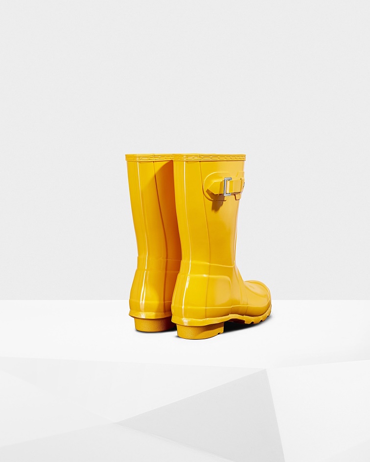 Hunter Women's Original Short Gloss Rain Boots Yellow