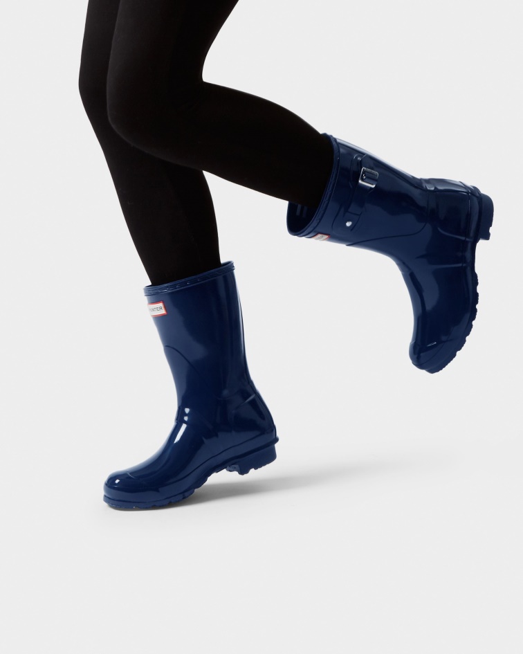 Hunter Women's Original Short Gloss Rain Boots Navy
