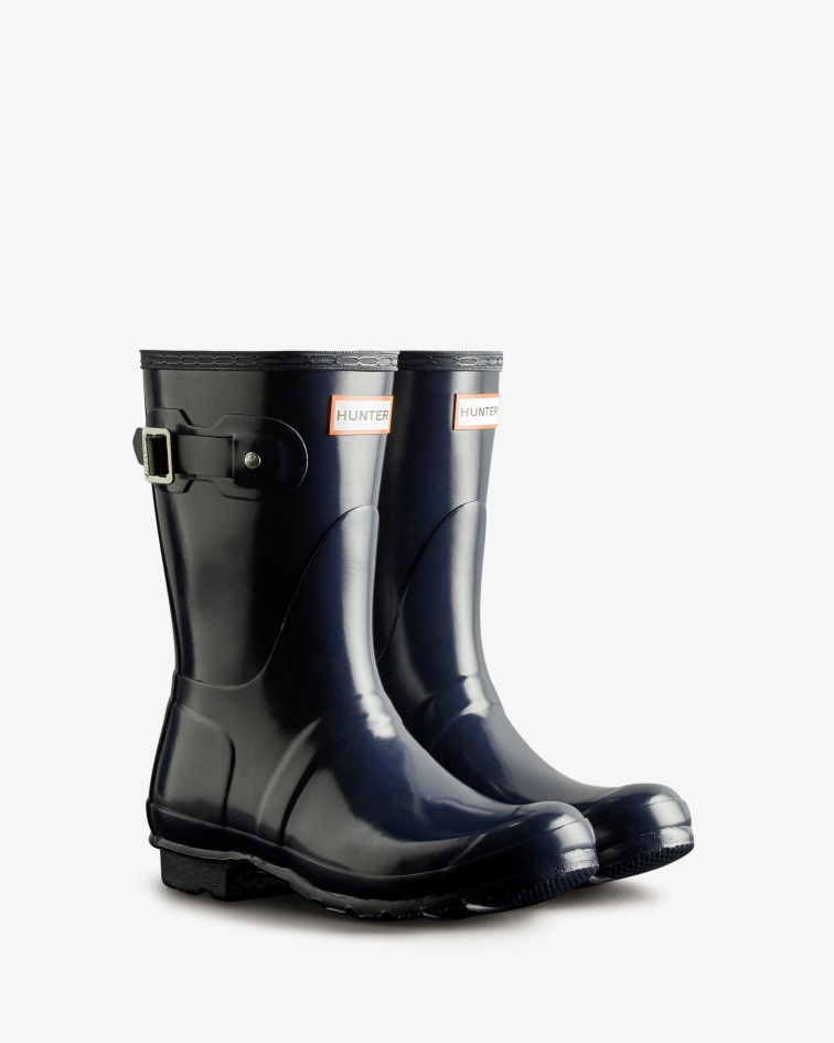 Hunter Women's Original Short Gloss Rain Boots Navy