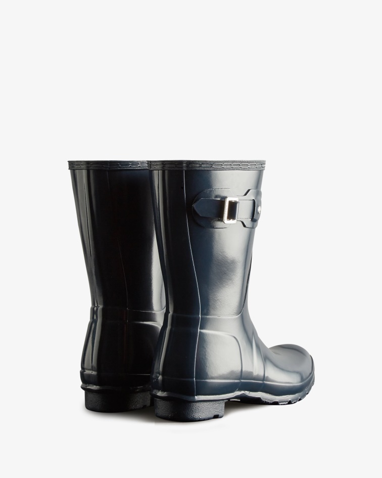 Hunter Women's Original Short Gloss Rain Boots Navy