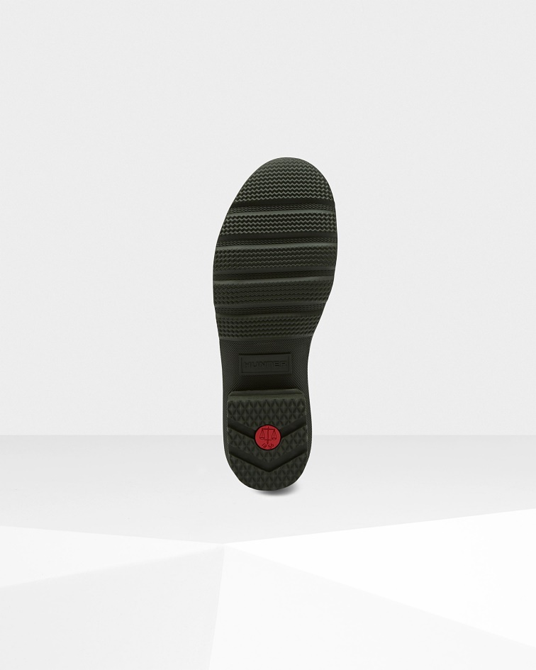 Hunter Men's Short Side Adjustable Rain Boots Dark Olive