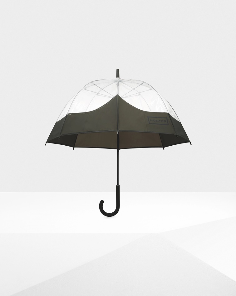 Hunter Moustache Bubble Umbrella Dark Olive