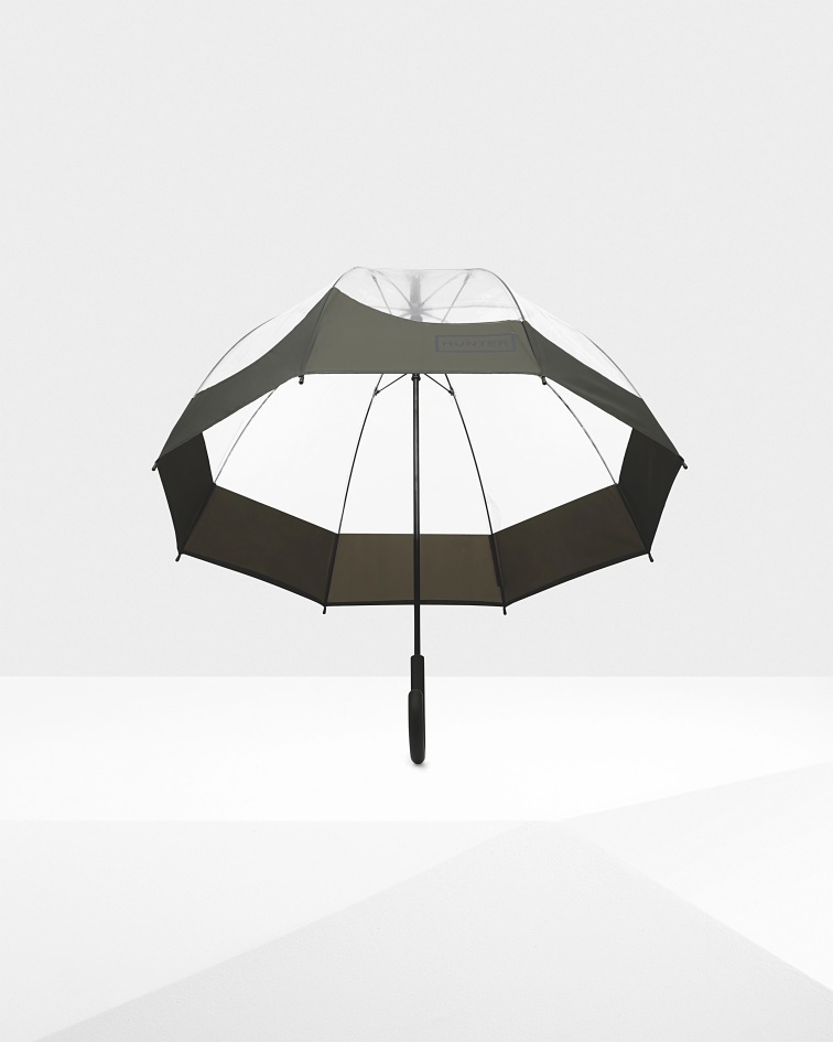 Hunter Moustache Bubble Umbrella Dark Olive