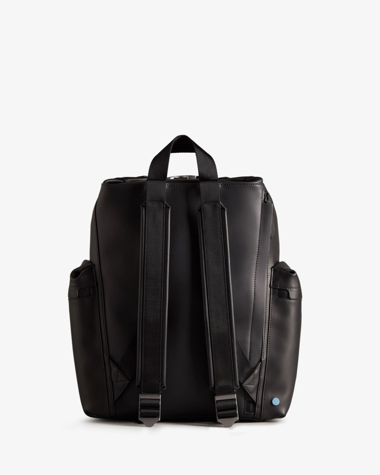 Hunter Top Clip Backpack - Rubberized Leather Black