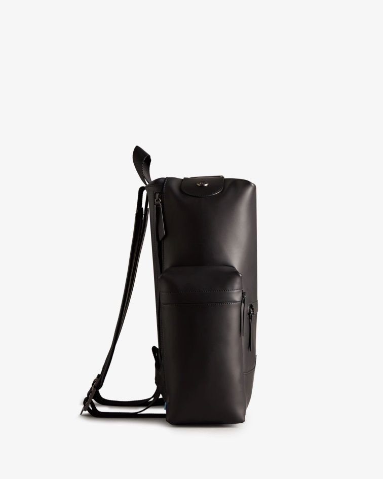 Hunter Top Clip Backpack - Rubberized Leather Black