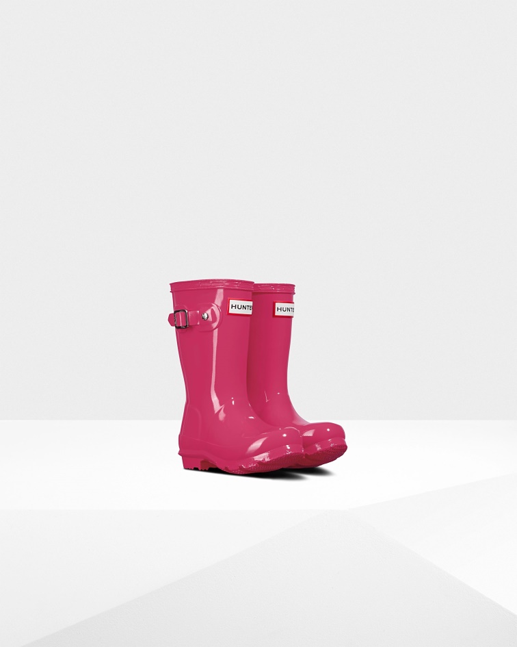 Hunter Original Little Kids (2-6 Years) Gloss Rain Boots Bright Pink