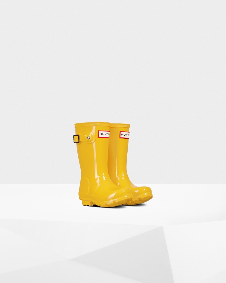 Hunter Original Little Kids (2-6 Years) Gloss Rain Boots Yellow