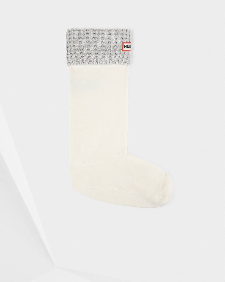 Hunter Waffle Cuff Tall Boot Socks Hunter White-Pale Grey