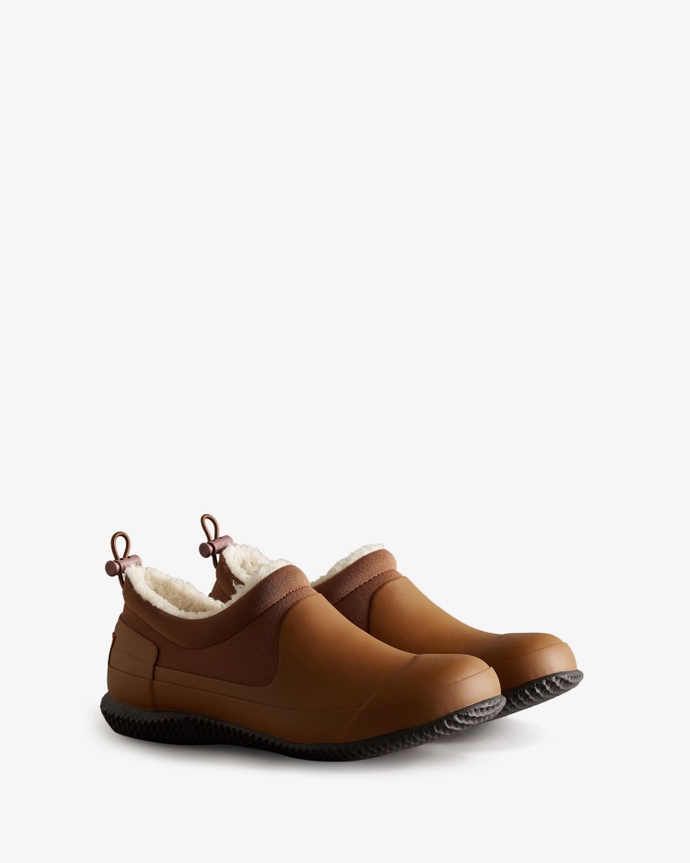 Hunter Women's Insulated Vegan Shearling Shoe Thicket Brown