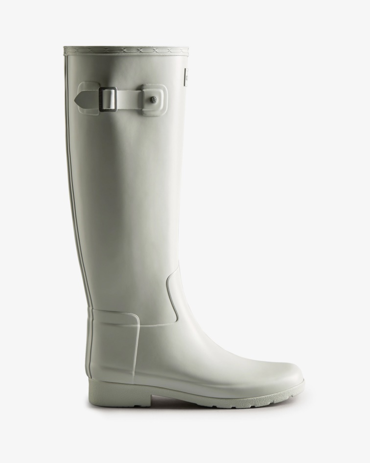 Hunter Women's Refined Slim Fit Tall Rain Boots Frosted Grey