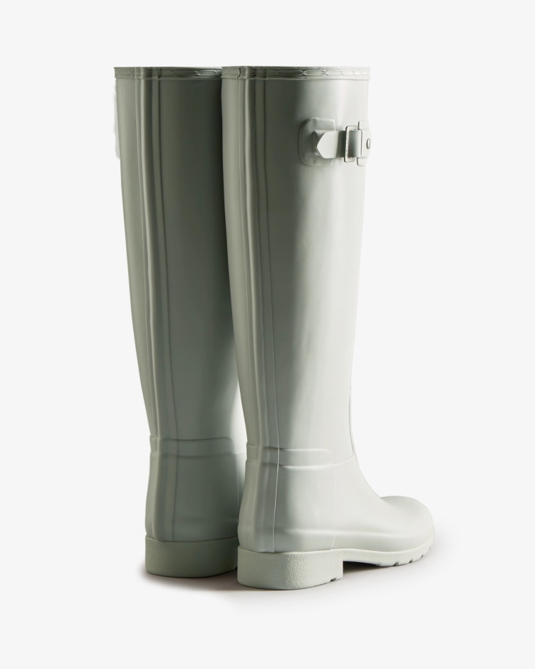 Hunter Women's Refined Slim Fit Tall Rain Boots Frosted Grey