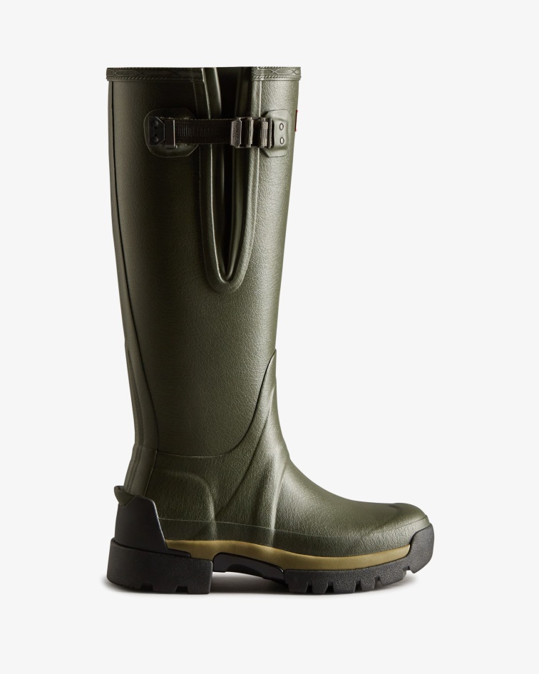 Hunter Women's Balmoral Adjustable 3mm Neoprene Rain Boots Dark Olive