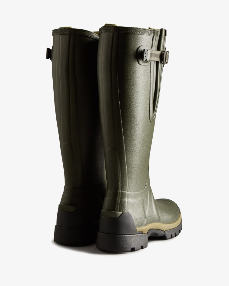 Hunter Women's Balmoral Adjustable 3mm Neoprene Rain Boots Dark Olive