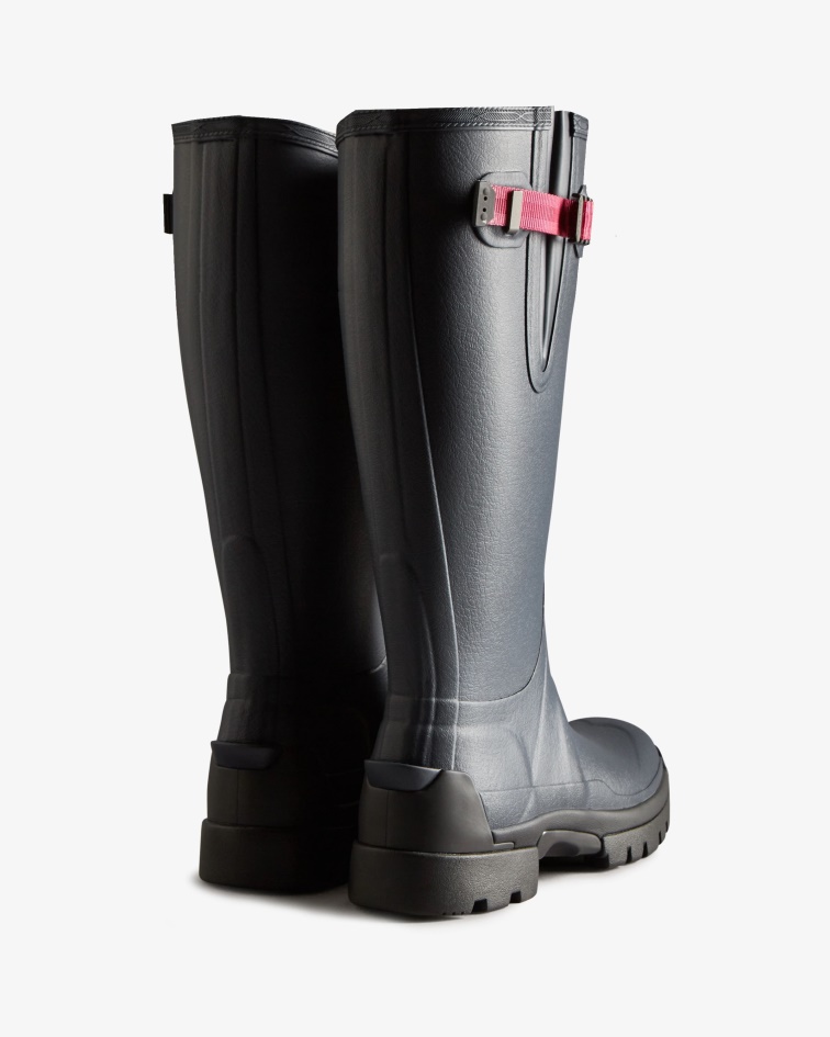 Hunter Women's Balmoral Adjustable 3mm Neoprene Rain Boots Navy- Peppercorn