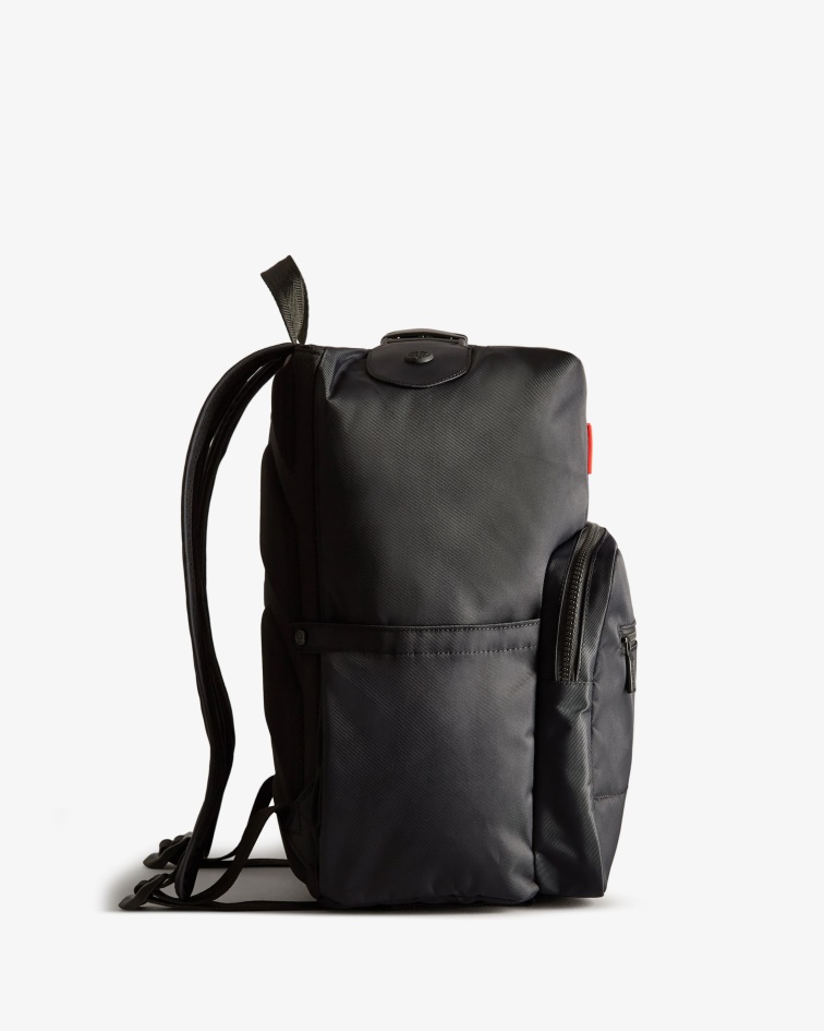 Hunter Nylon Pioneer Top Clip Backpack Black
