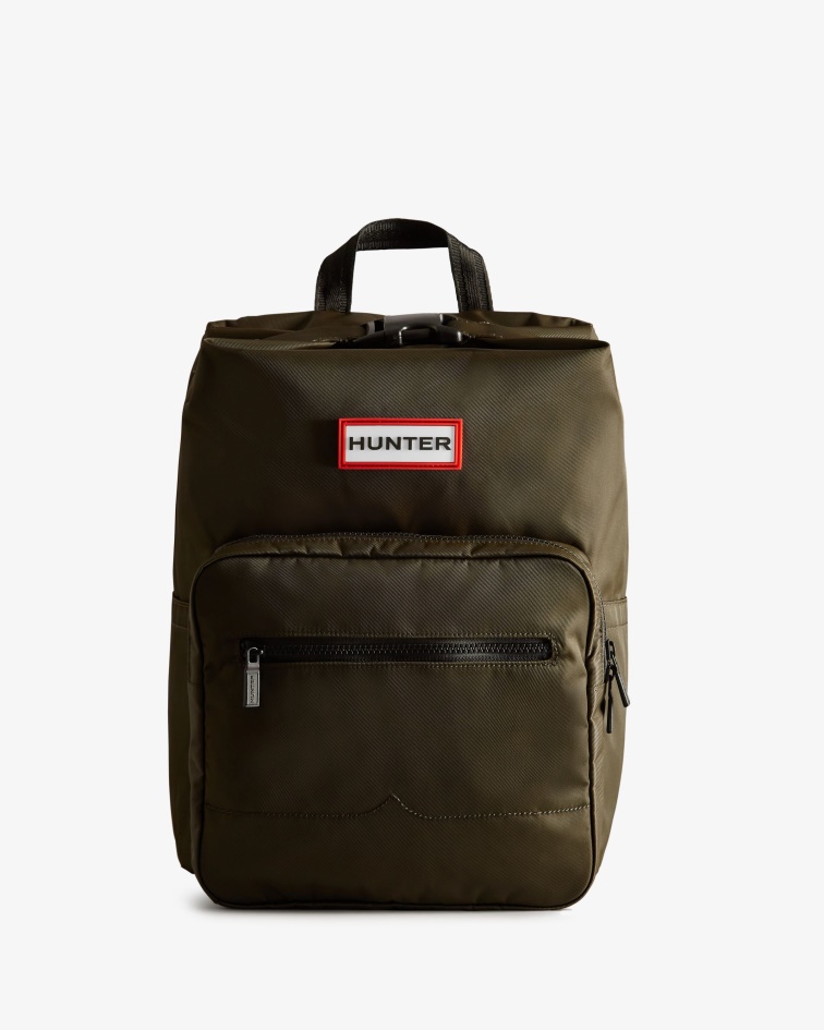 Hunter Nylon Pioneer Top Clip Backpack Dark Olive