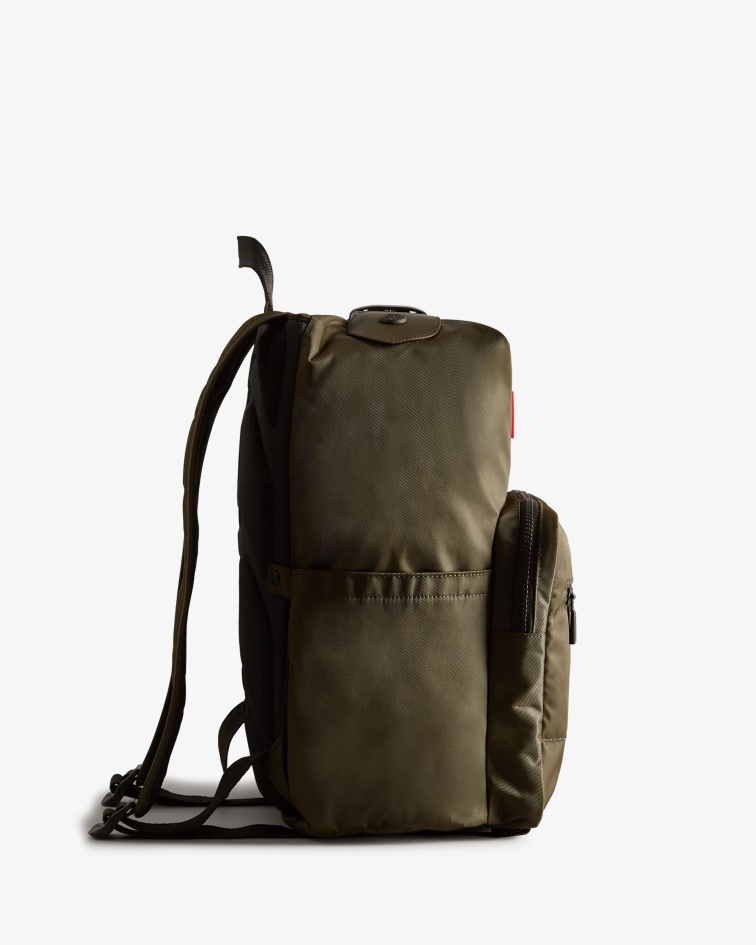 Hunter Nylon Pioneer Top Clip Backpack Dark Olive