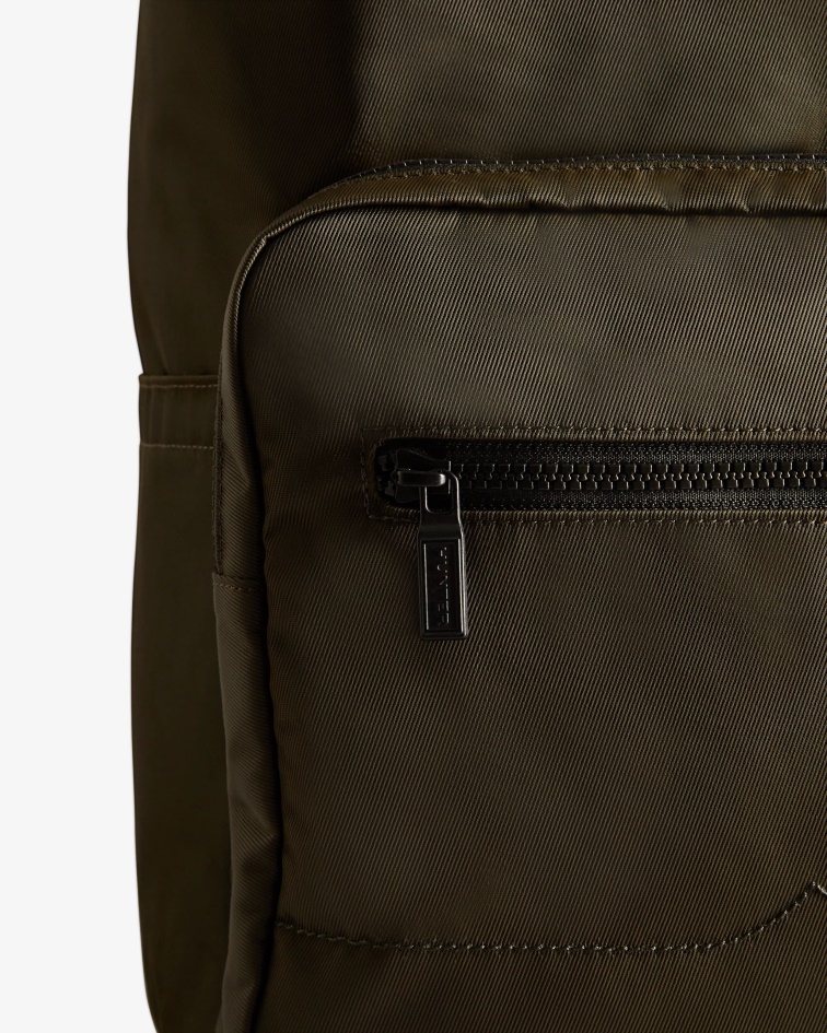 Hunter Nylon Pioneer Top Clip Backpack Dark Olive