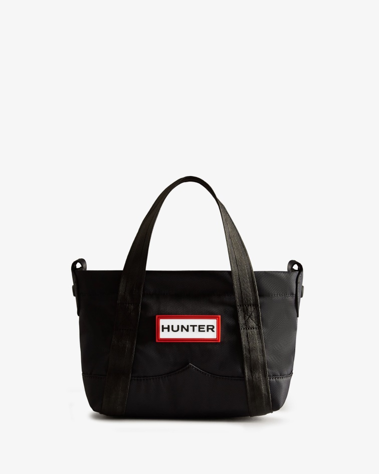 Hunter Nylon Mini Top Clip Tote Bag Black