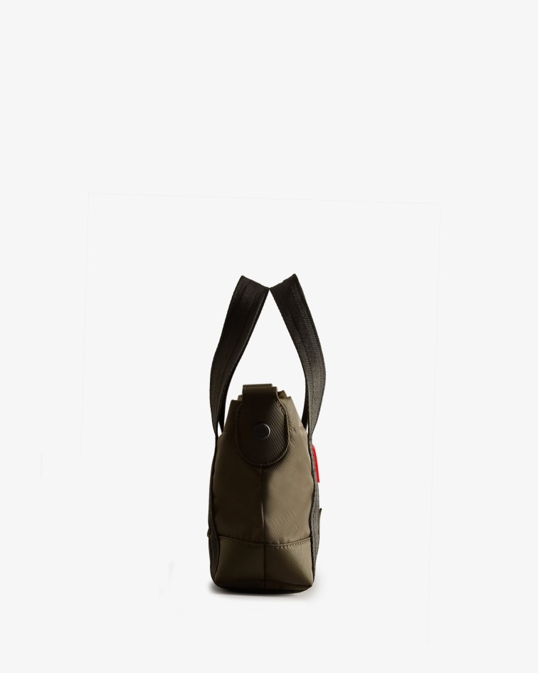Hunter Nylon Mini Top Clip Tote Bag Dark Olive