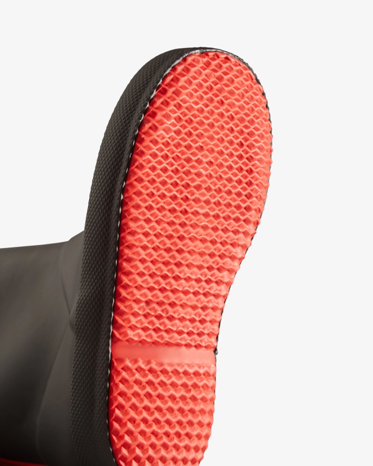 Hunter Kids First (18 Months-8 Years) Insulated Rain Boots Black-Logo Red