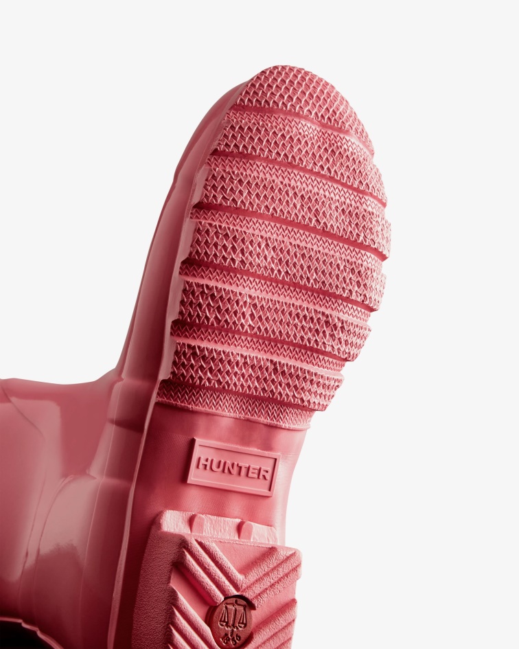 Hunter Women's Original Short Gloss Rain Boots Pink Shiver