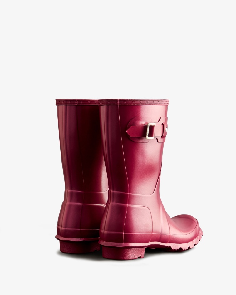 Hunter Women's Nebula Short Rain Boots Hayes Burgundy
