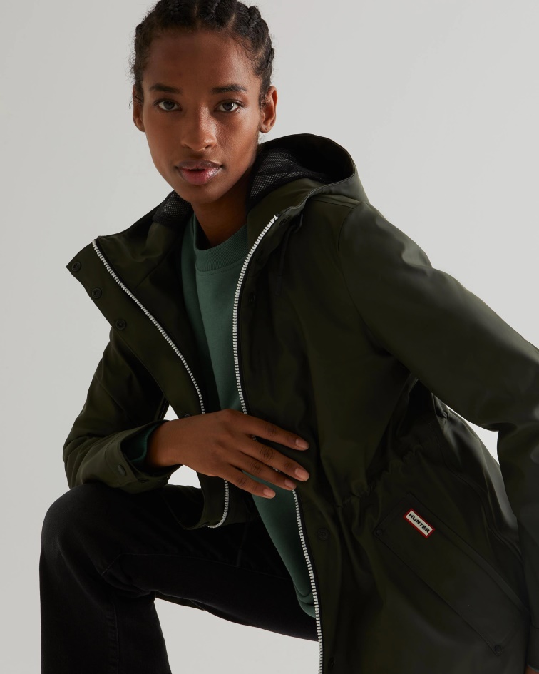 Hunter Women's Lightweight Waterproof Jacket Dark Olive
