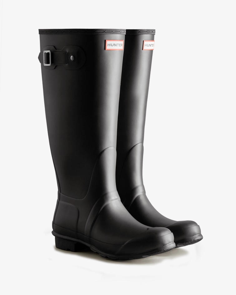 Hunter Women's Tall Wide Fit Rain Boots Black