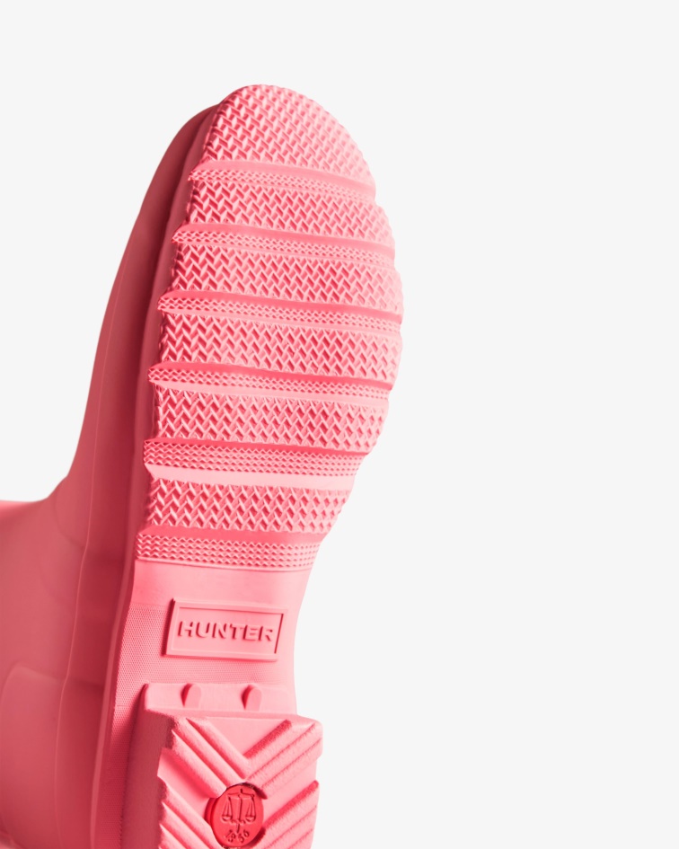 Hunter Women's Short Back Adjustable Rain Boots Pink Shiver