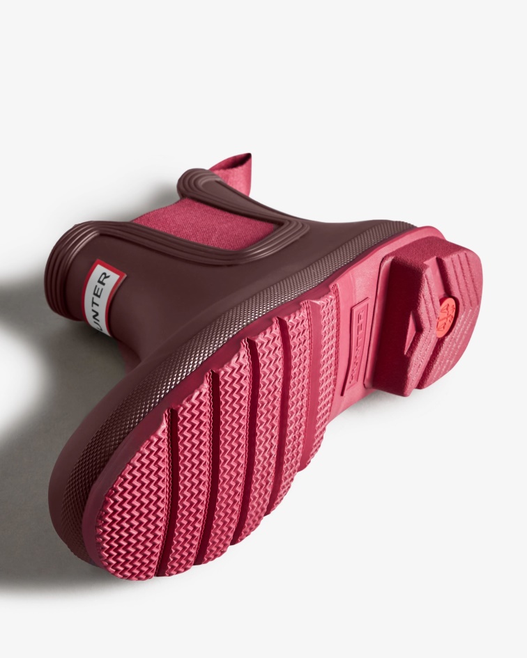 Hunter Women's Original Chelsea Boots Chestnut Crust Brown-Hayes Burgundy