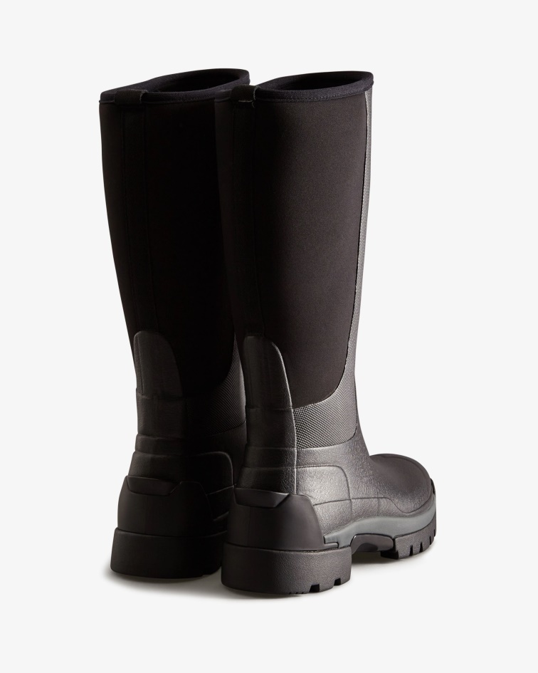 Hunter Women's Balmoral Field Hybrid Tall Rain Boots Black