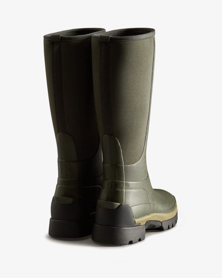 Hunter Women's Balmoral Field Hybrid Tall Rain Boots Dark Olive