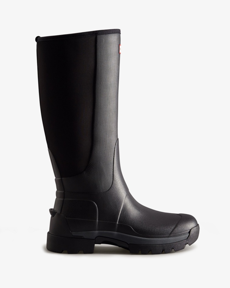 Hunter Men's Balmoral Field Hybrid Tall Rain Boots Black