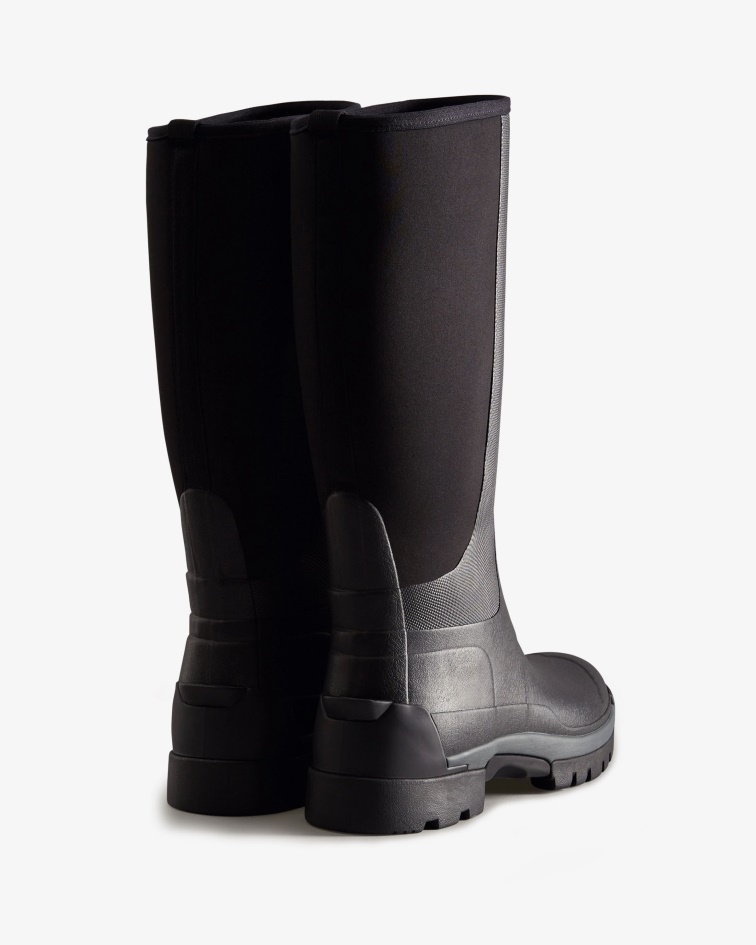 Hunter Men's Balmoral Field Hybrid Tall Rain Boots Black