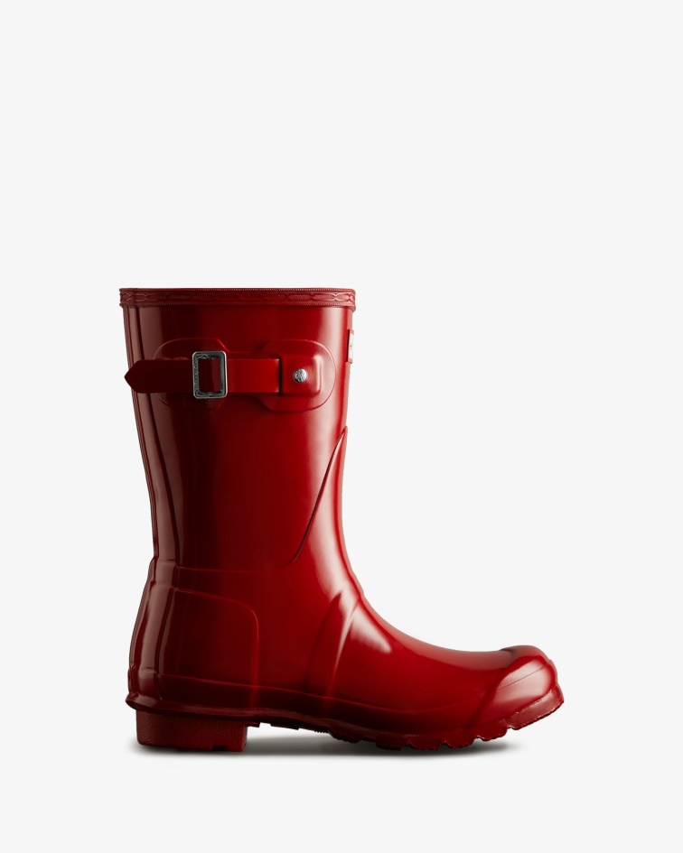 Hunter Women's Original Short Gloss Rain Boots Military Red