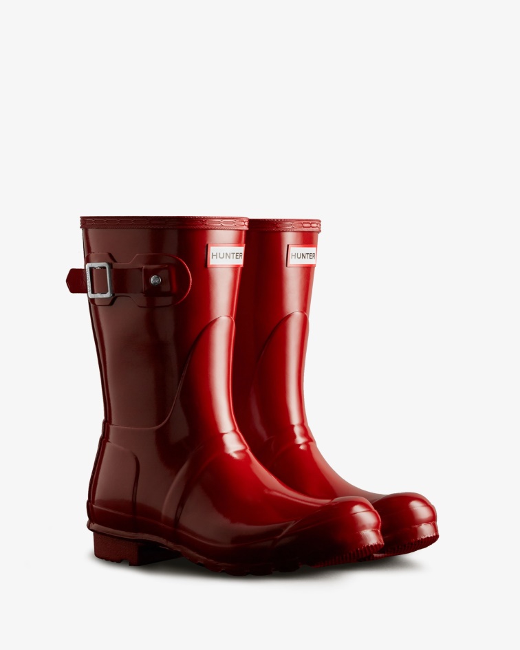 Hunter Women's Original Short Gloss Rain Boots Military Red