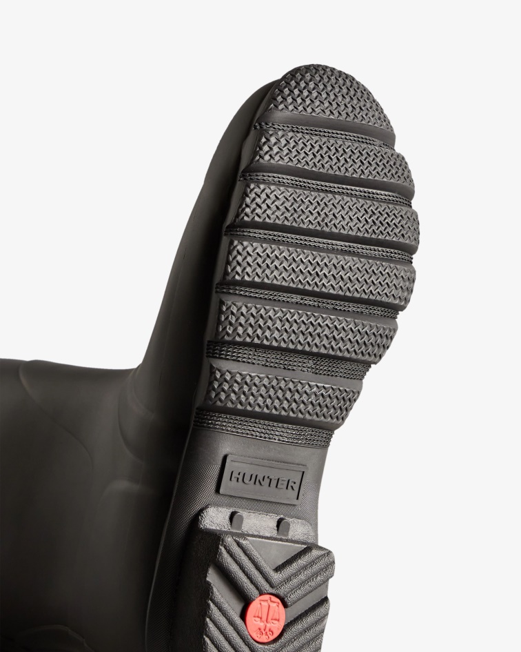 Hunter Women's Short Back Adjustable Rain Boots Black