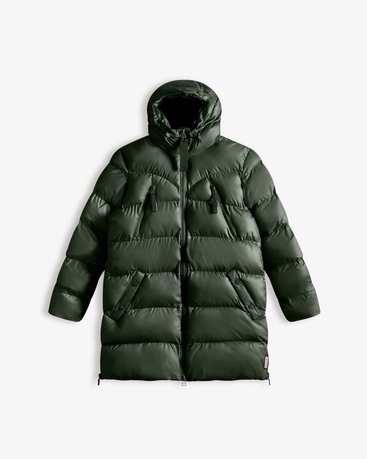 Hunter Women's Insulated Rubberized Puffer Jacket Arctic Moss Green