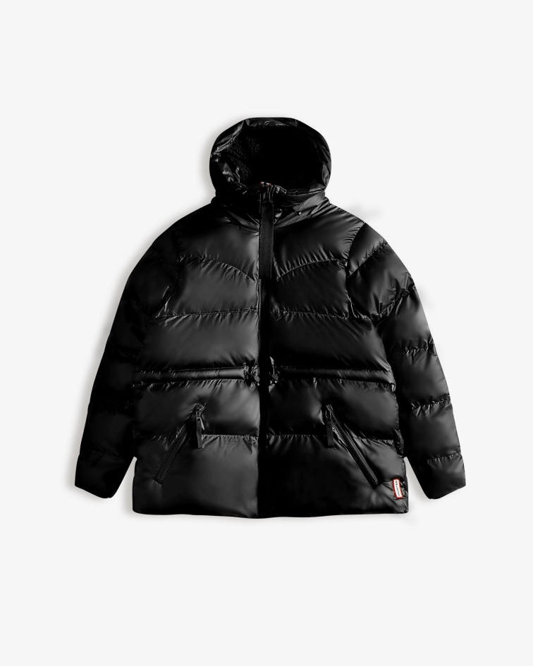 Hunter Women's Insulated Rubberized A-Line Puffer Jacket Black