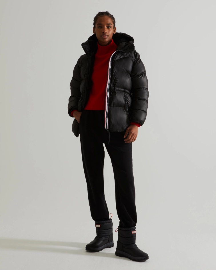 Hunter Women's Insulated Rubberized A-Line Puffer Jacket Black