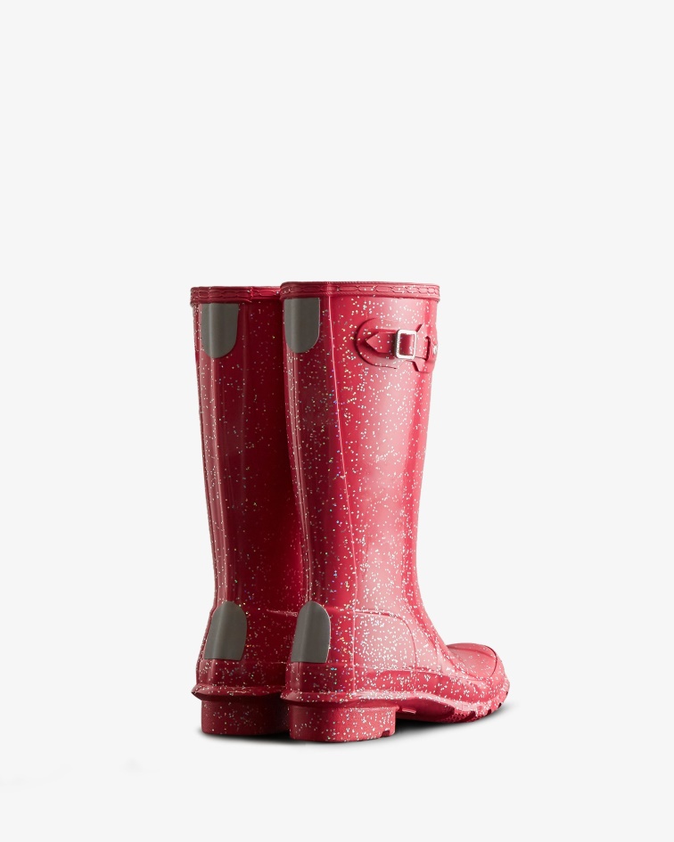 Hunter Big Kids (5-11 Years) Giant Glitter Rain Boots Thrift Pink