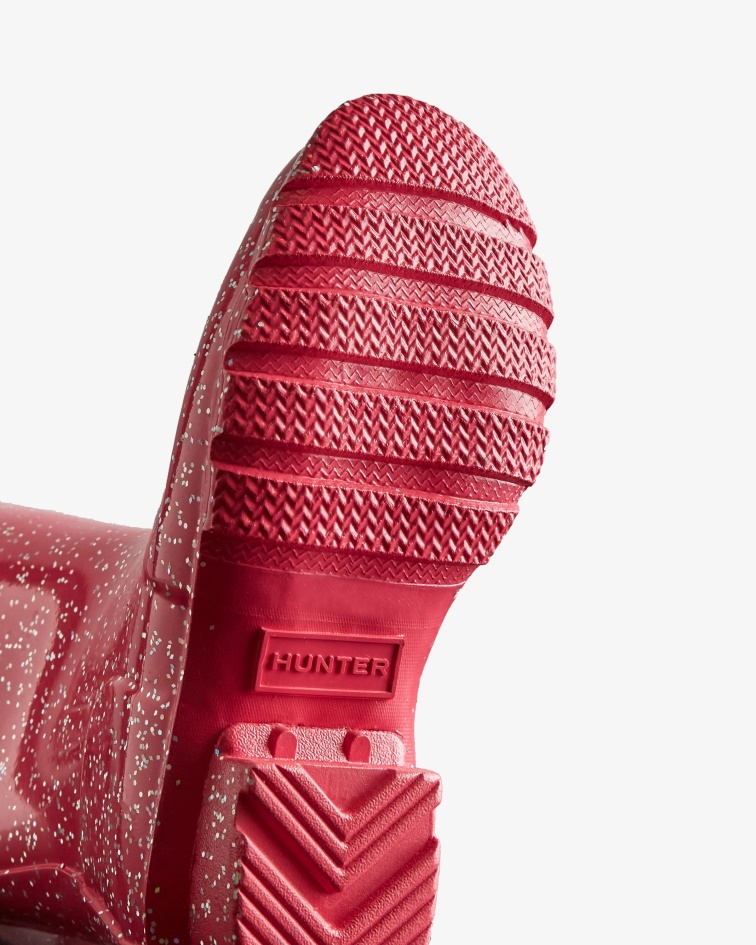 Hunter Big Kids (5-11 Years) Giant Glitter Rain Boots Thrift Pink