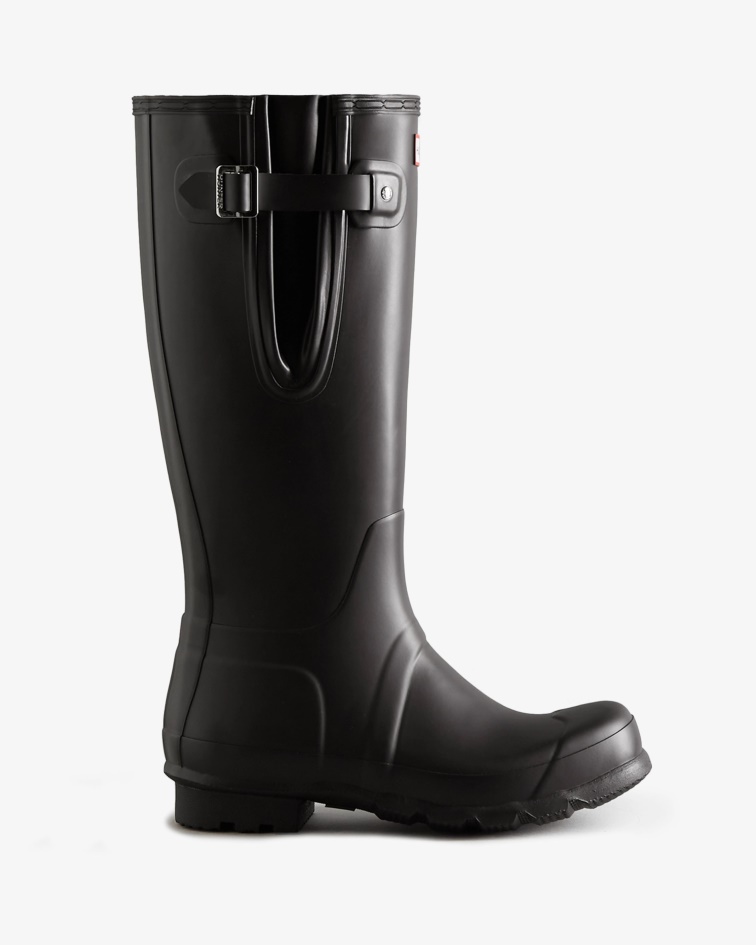 Hunter Men's Tall Side Adjustable Rain Boots Black