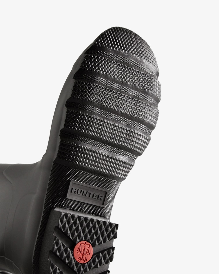 Hunter Men's Tall Side Adjustable Rain Boots Black