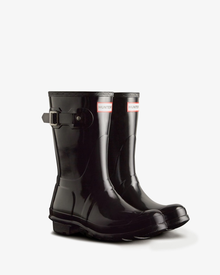 Hunter Women's Original Short Gloss Rain Boots Black
