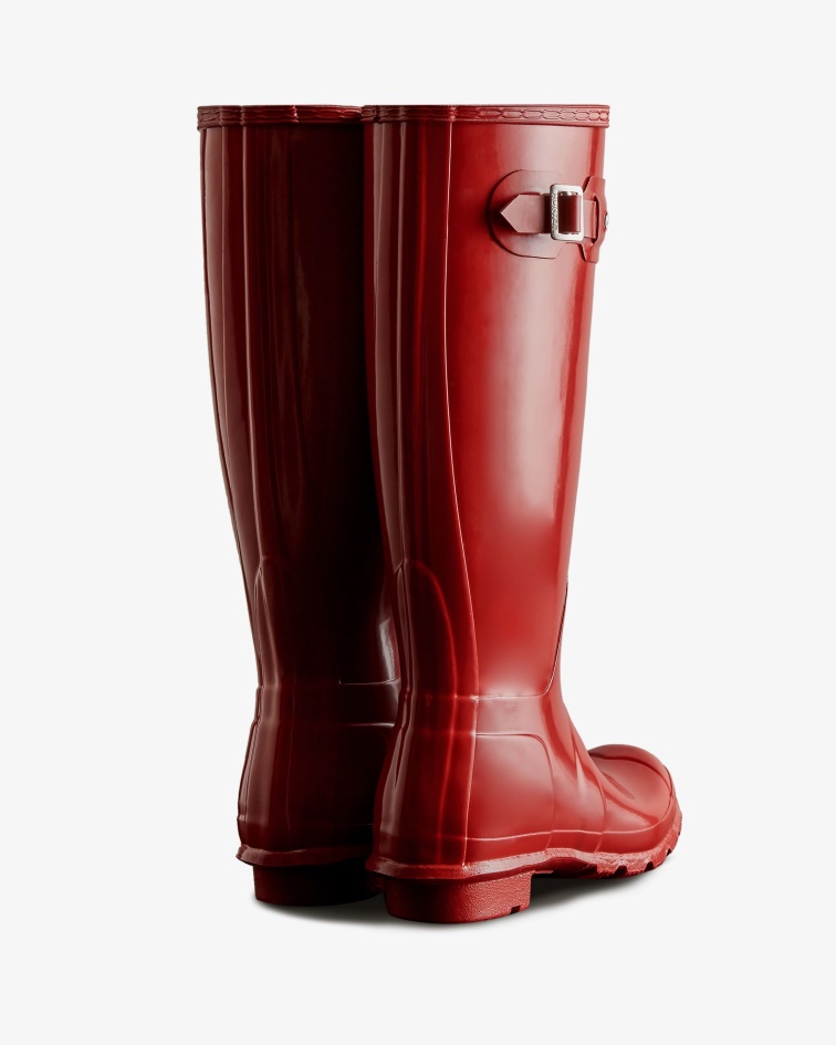 Hunter Women's Original Tall Gloss Rain Boots Military Red