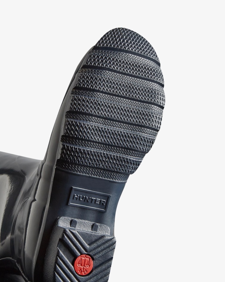 Hunter Women's Original Tall Gloss Rain Boots Navy