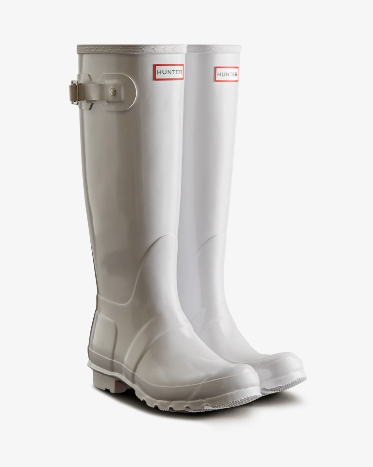 Hunter Women's Original Tall Gloss Rain Boots White