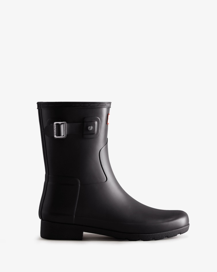 Hunter Women's Refined Slim Fit Short Rain Boots Black